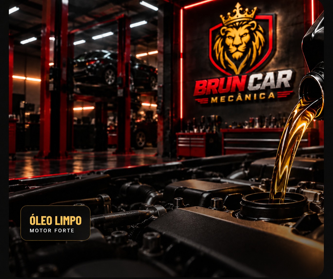 Troca de óleo em motor automotivo